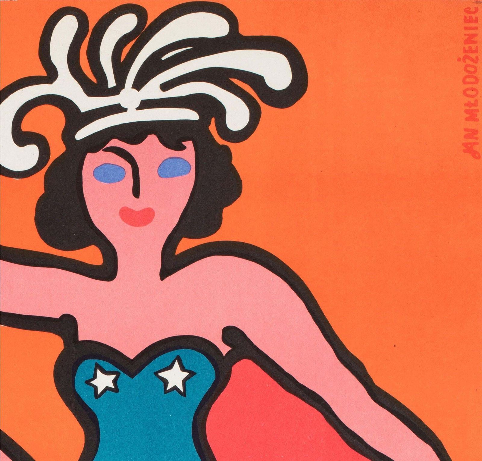 Affiche de cirque polonaise B1 Cyrk Clown Balancing Lady 1975, par Jan Mlodozeniec photo Art