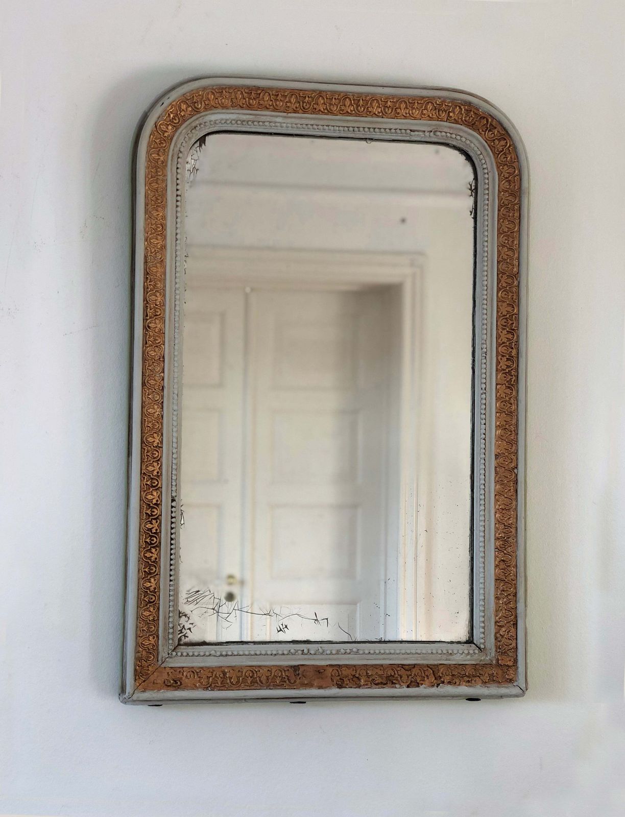Antique French Louis Philippe Mirror – Cream And Gold, Late 19th Century