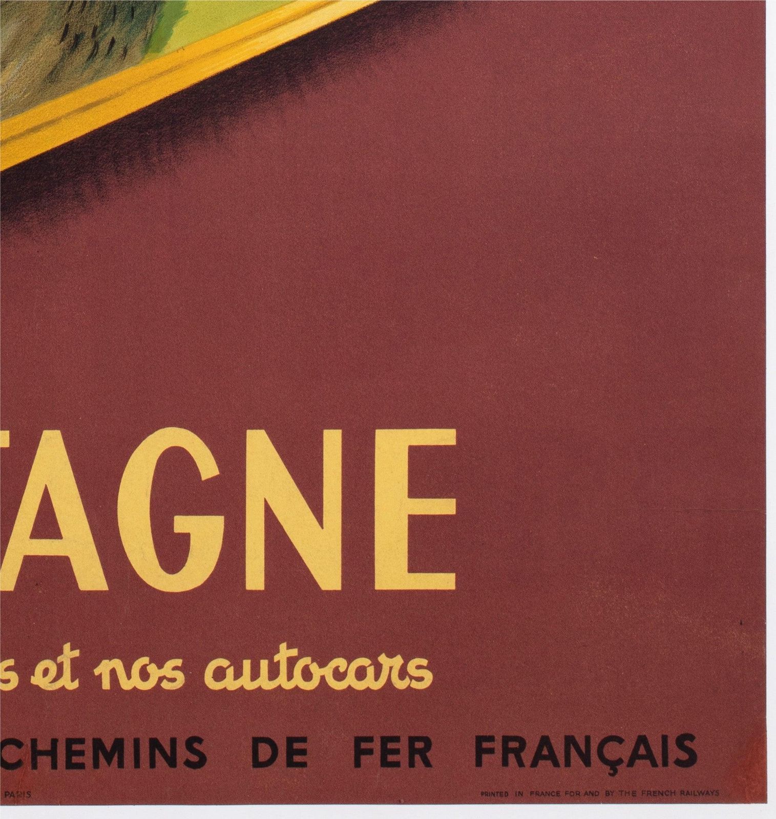 Bretagne 1953 Sncf French Railway Travel Advertising Poster, Jean Garcia photo vintage