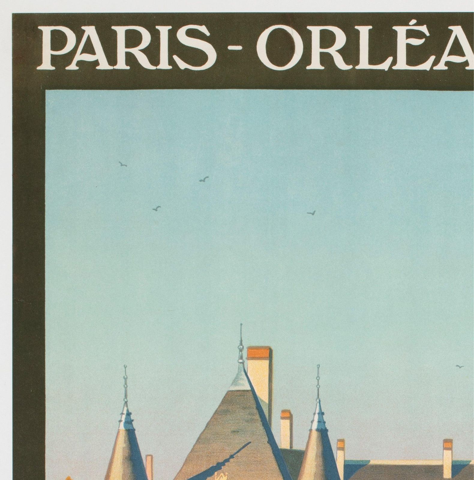 Affiche publicitaire de voyage Chateau D'Azay Le Rideau vers 1925, Contant Duval photo for sale