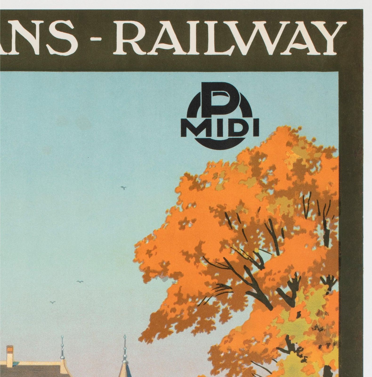 Affiche publicitaire de voyage Chateau D'Azay Le Rideau vers 1925, Contant Duval photo Art