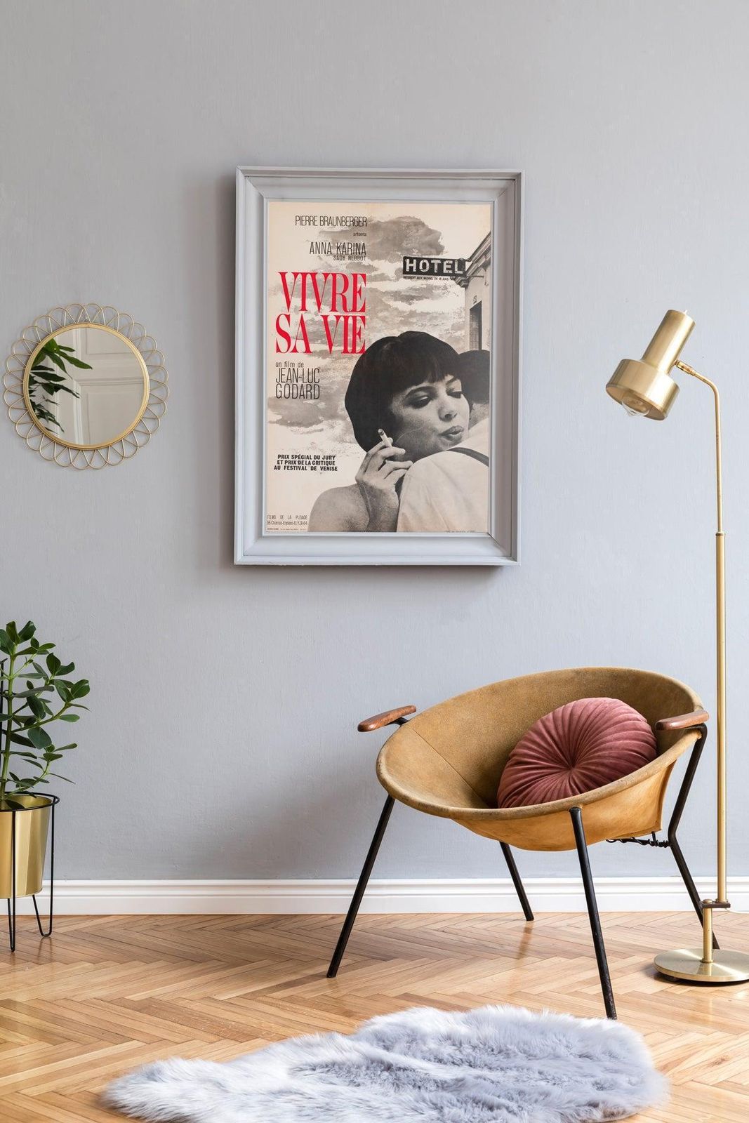 Affiche de cinéma française Vivre Sa Vie 1962, petite, Vaissier photo furniture