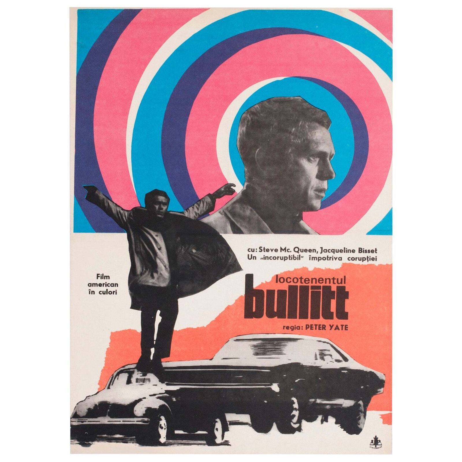 Bullitt 1968 Romanian Film Poster