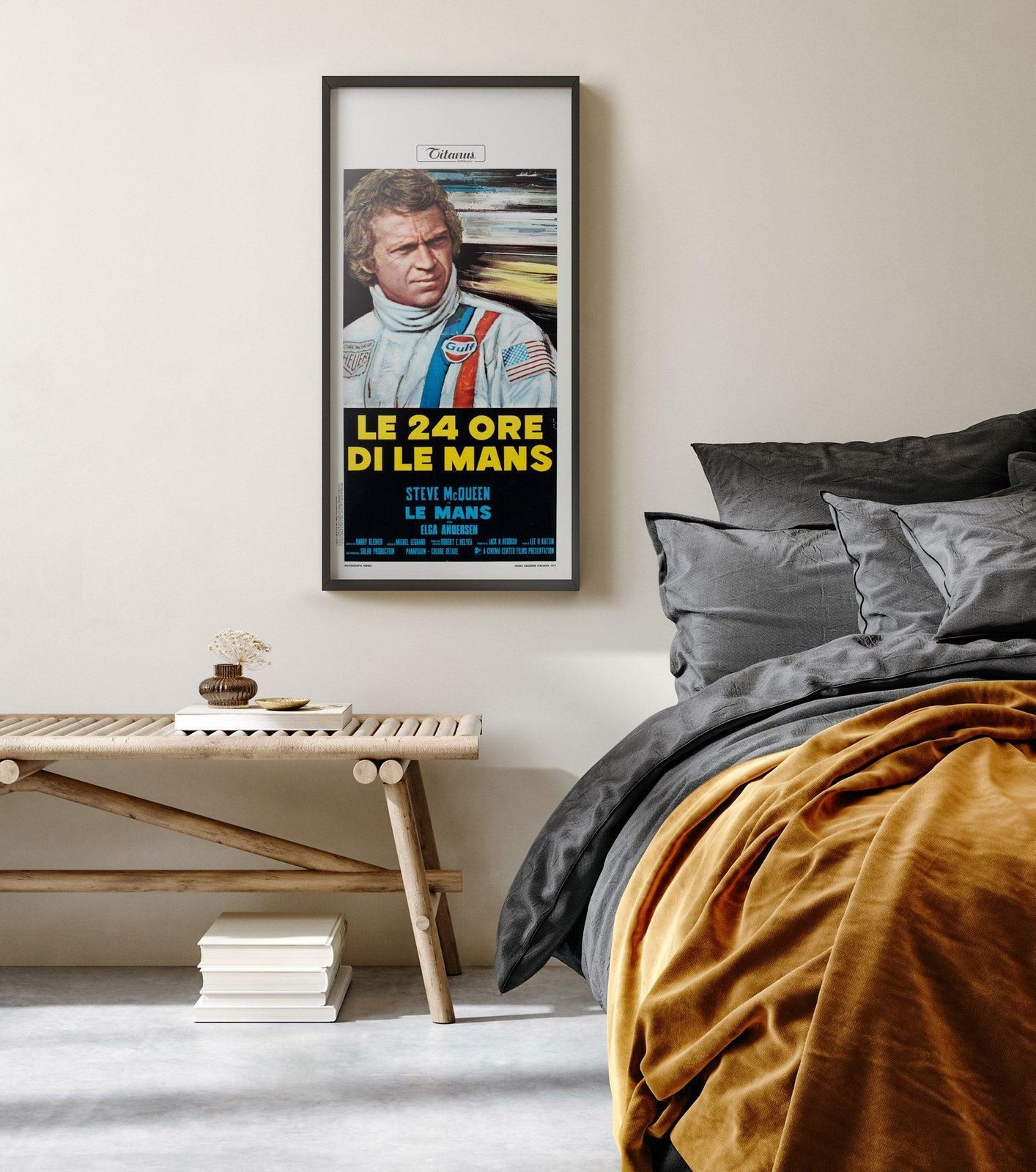 Affiche de cinéma italienne Le Mans 1971, Locandina photo furniture