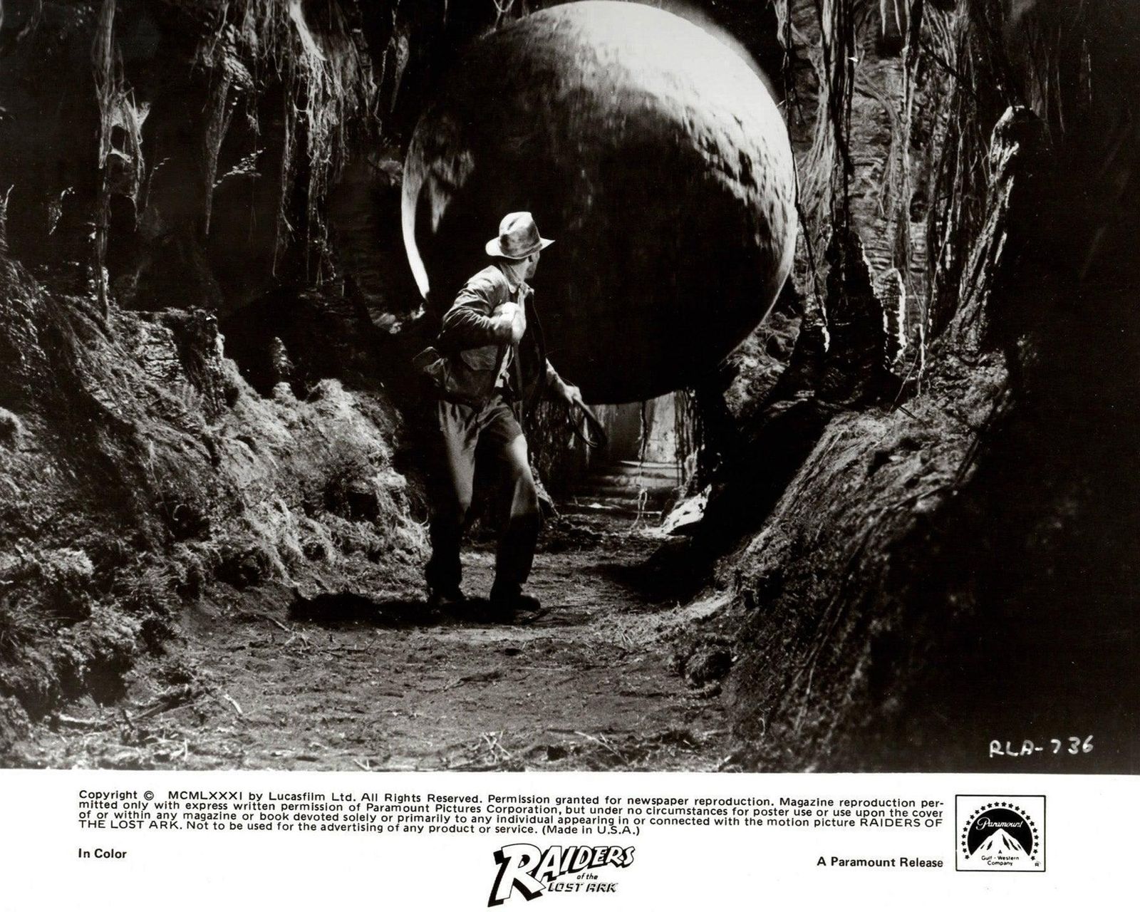 Photo de presse originale encadrée, Raiders of the Lost Ark, 1981 photo vinterior