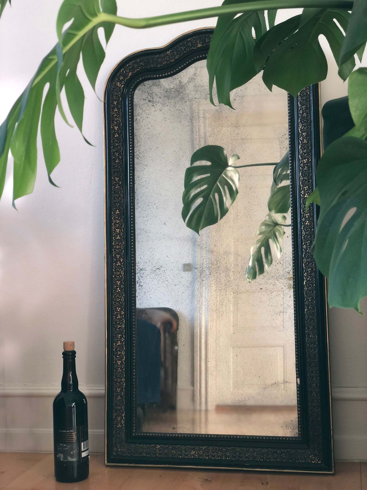 Large Antique French Louis Philippe Full Length Giltwood Mirror, Late 19th Century photo 990.0