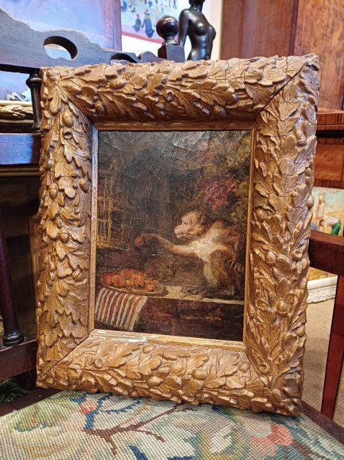 photo furniture George Lance   Oil Painting Of A Monkey.
