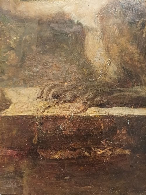 Art George Lance   Oil Painting Of A Monkey. photo