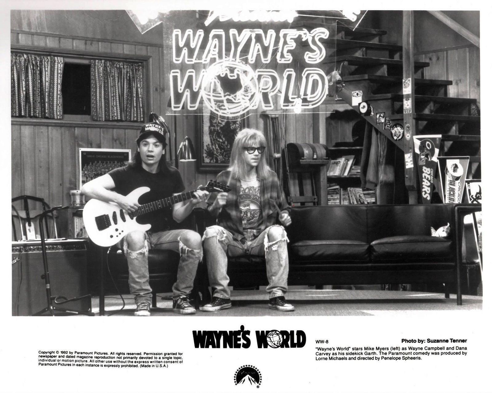 Waynes World 1992 Publicity Film Movie Press Still Framed photo vinterior
