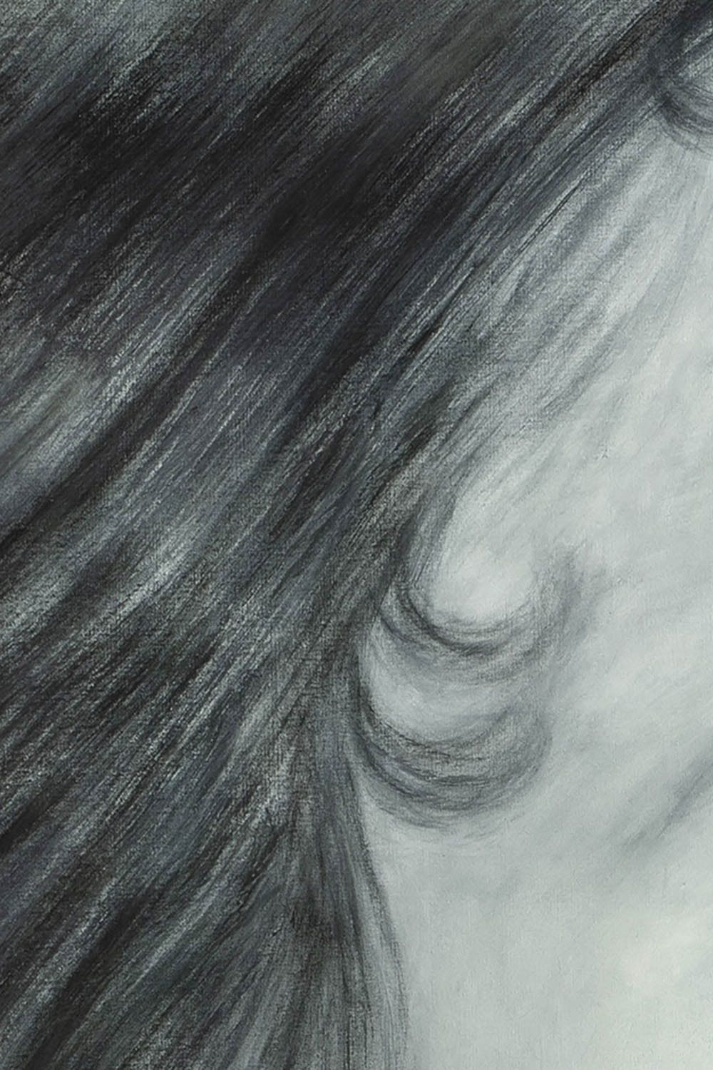 Evelyne Baget Painted Detail Of A Portrait Of A Young Woman. Contemporary photo vinterior