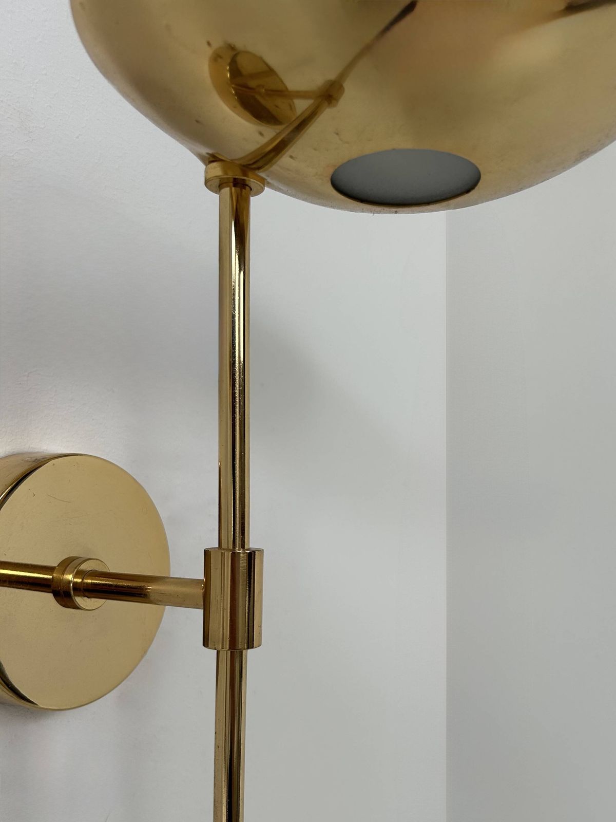 Pair Of Vintage Xl Wall Sconces, Brass And Glass, France, 1980. photo for sale