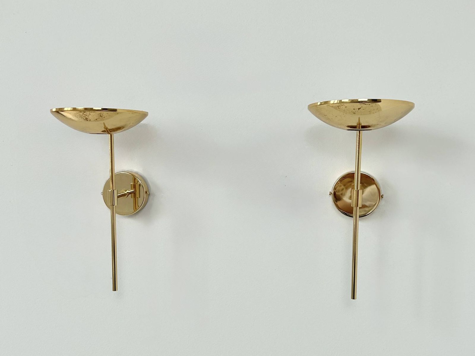 Pair Of Vintage Xl Wall Sconces, Brass And Glass, France, 1980. photo 613.0