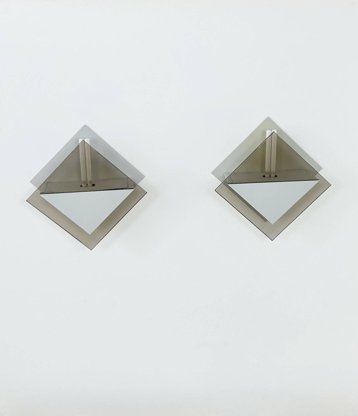 Pair Of Vintage Wall Lights Glass Light Studio Model 20623, France, 1980 photo for sale
