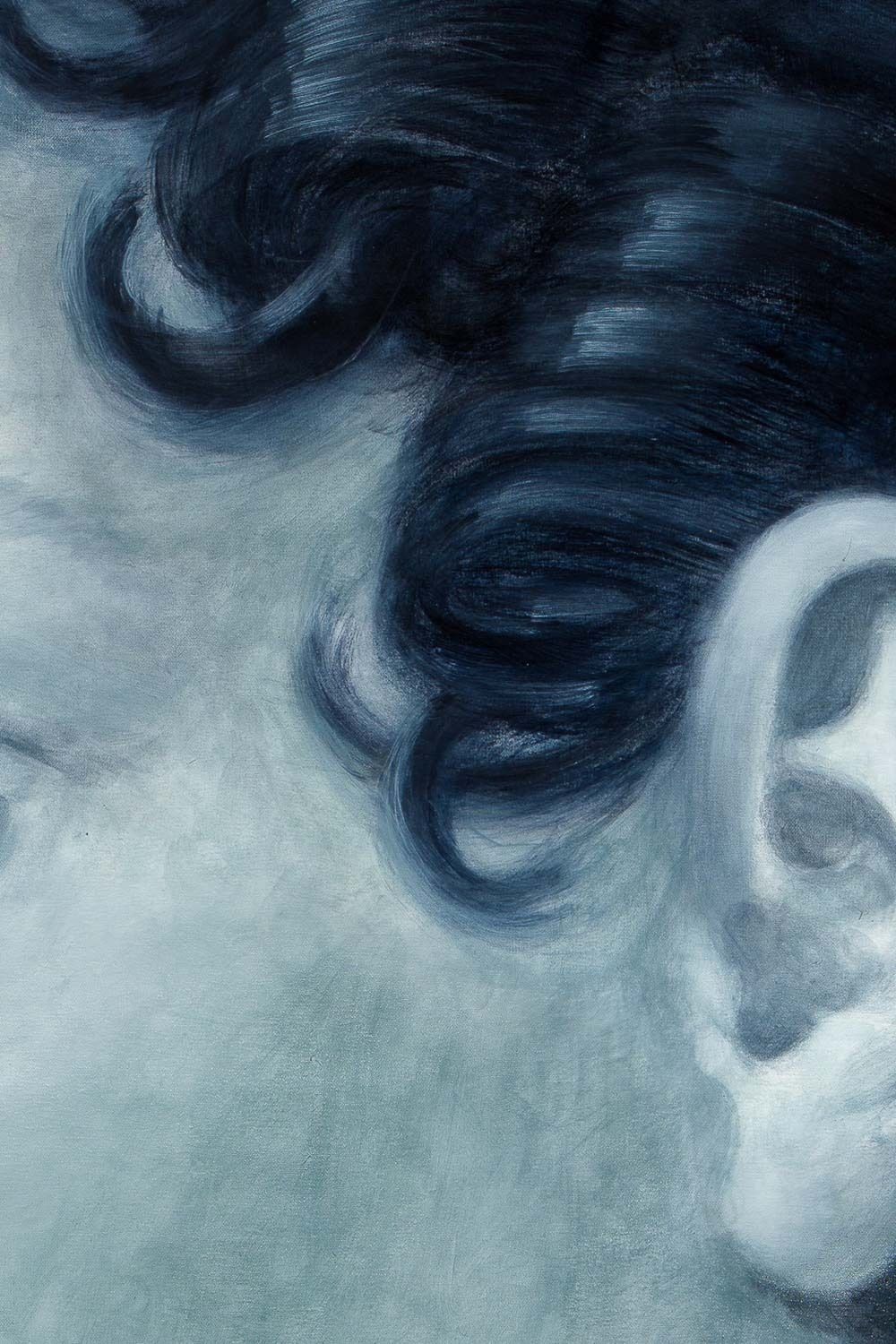 Evelyne Baget Detail Painted On Canvas After Girodet. Contemporary photo Art
