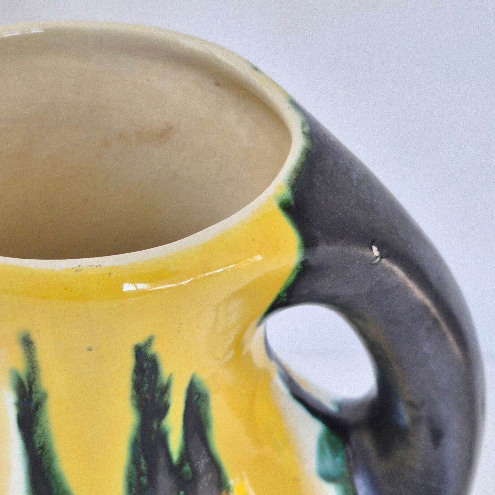 Vintage 1950s Pitcher Shaped Vase, Sainte Radegon De Touraine Ceramic, 1950s photo vinterior