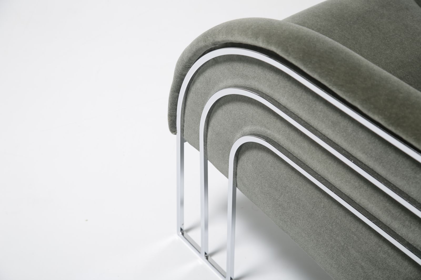 Pair Of Mid Century Mohair And Chrome Framed Decorator Armchairs By George Mergenov, 1970s. photo vinterior