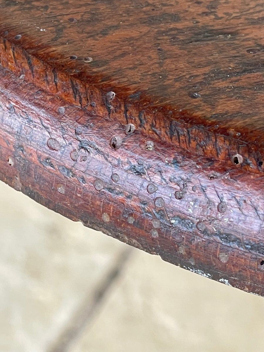 522.0 Mid Century, Vintage Tripod Stool In The Style Of Jean Prouvé, 1940s photo