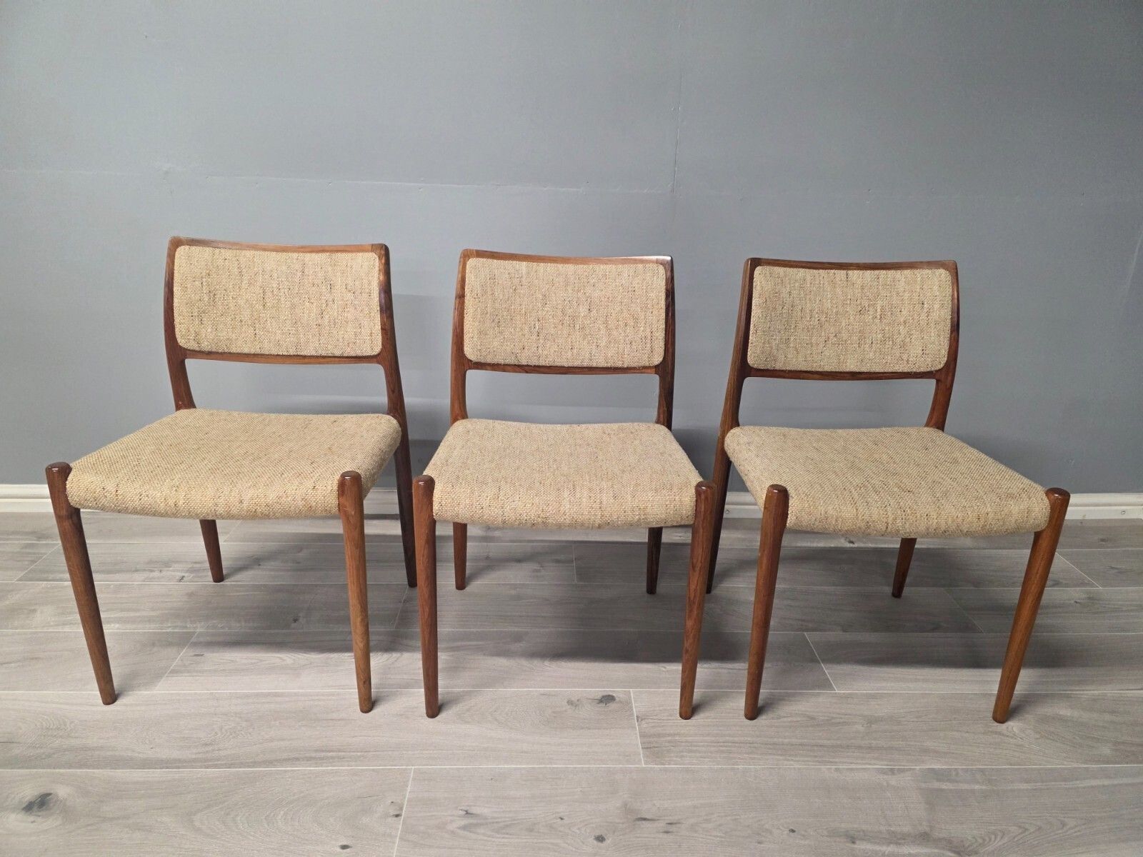 photo buy Set Of 8 Danish Rosewood Mid Century Dining Chairs By Niels Otto Moller