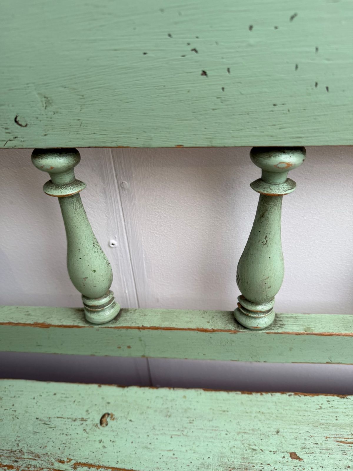 photo for sale The Best Ever Painted Green Early Georgian Original Hungarian 3 Seater Bench