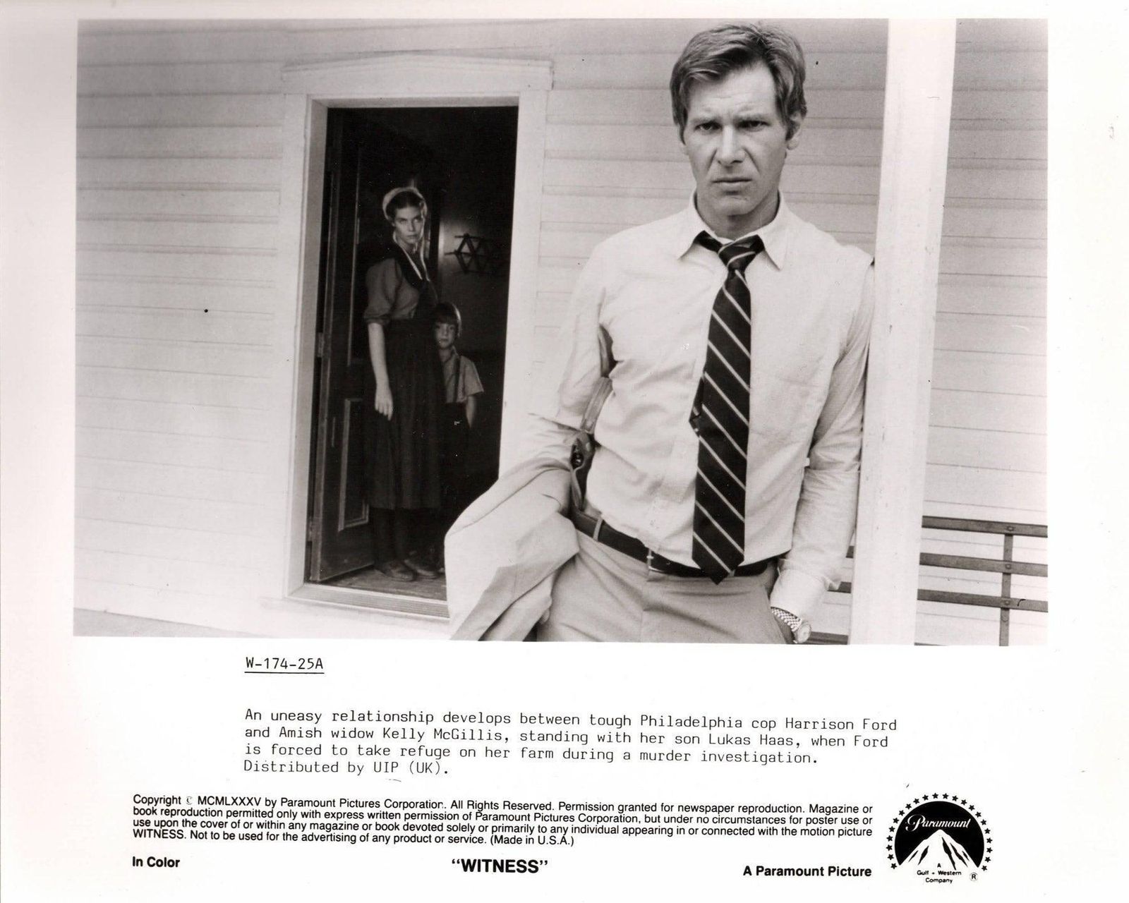 Photo de presse encadrée du film Witness, 1985 photo for sale