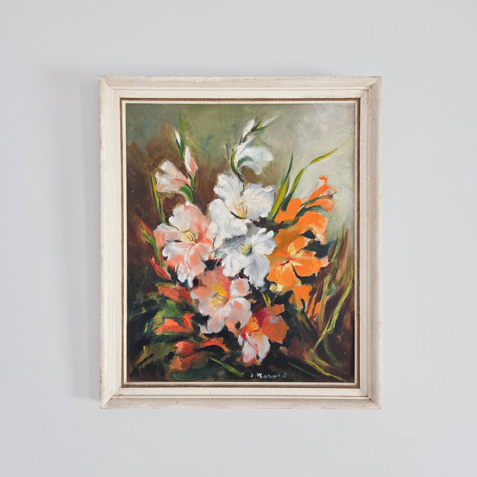 Mid Century Impresisonist Floral Oil Painting photo for sale