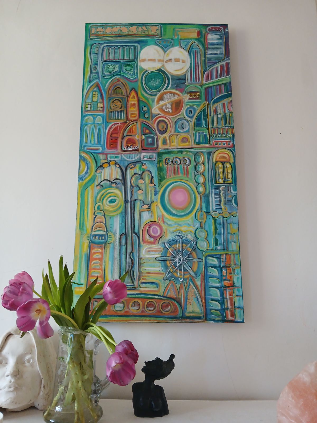 photo furniture Abstract City Fragments Mixed Media Wall Hanging On Canvas