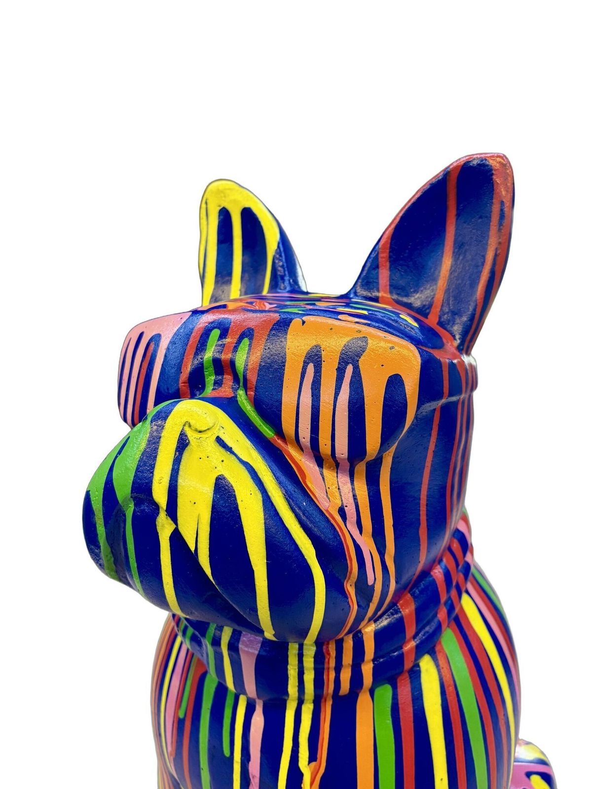 21st Century Contemporary Bulldog Sculpture, Pop Art Style   Handpainted, 2026 photo vinterior