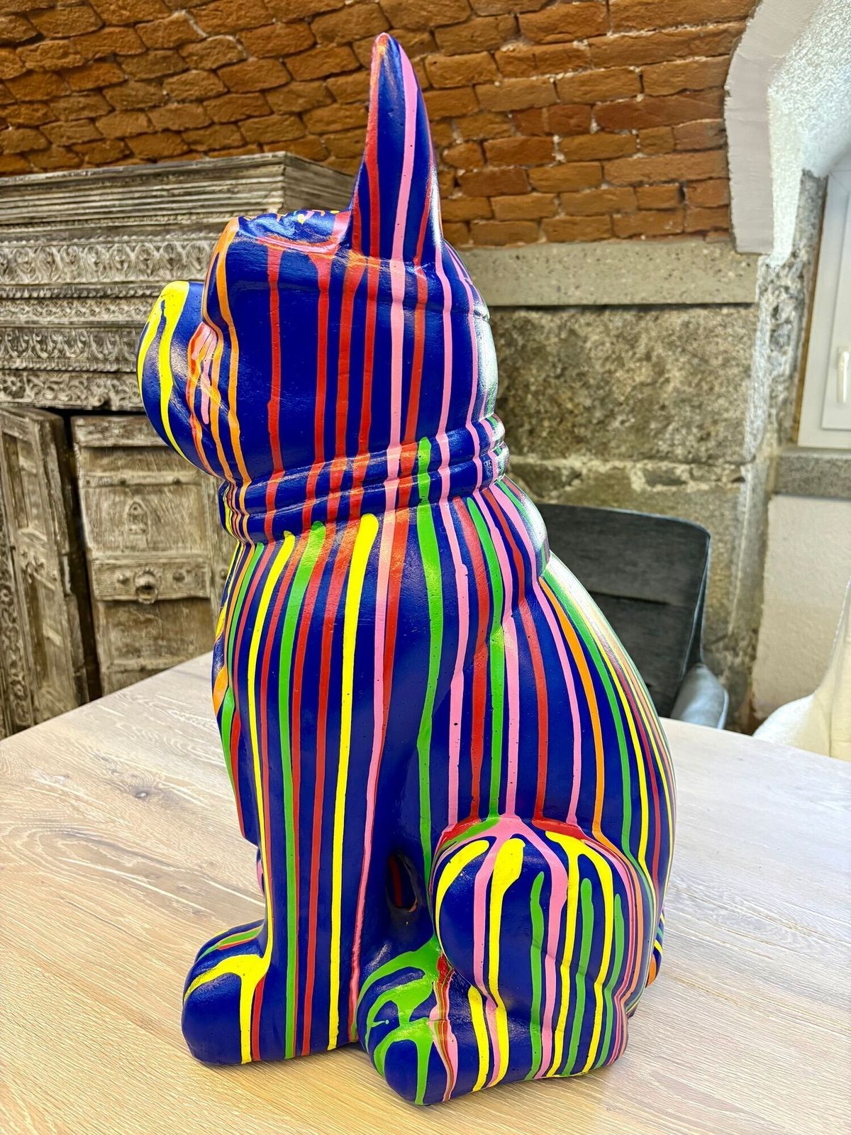 21st Century Contemporary Bulldog Sculpture, Pop Art Style   Handpainted, 2026 photo buy