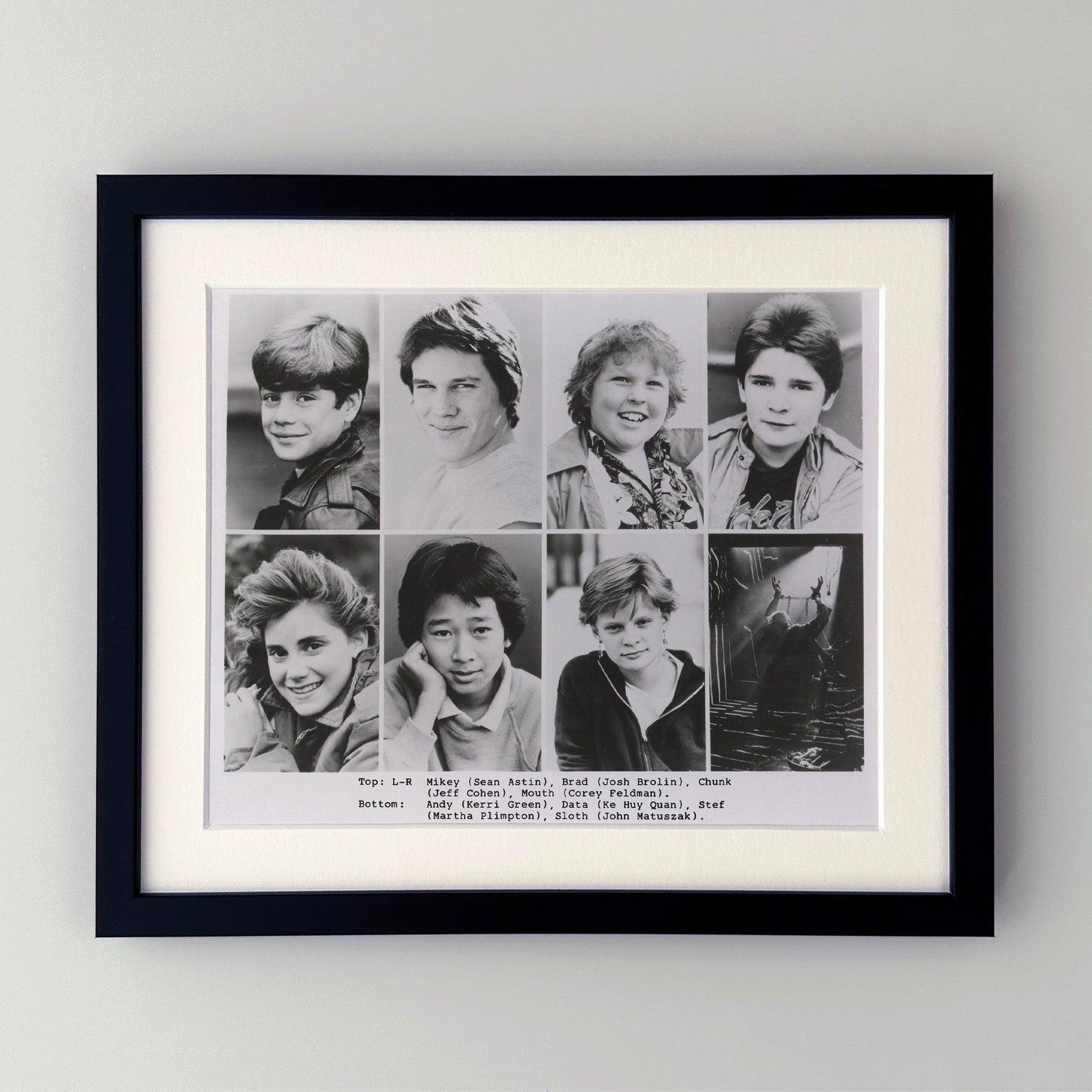 The Goonies 1985 Publicity Film Movie Press Still Framed photo furniture