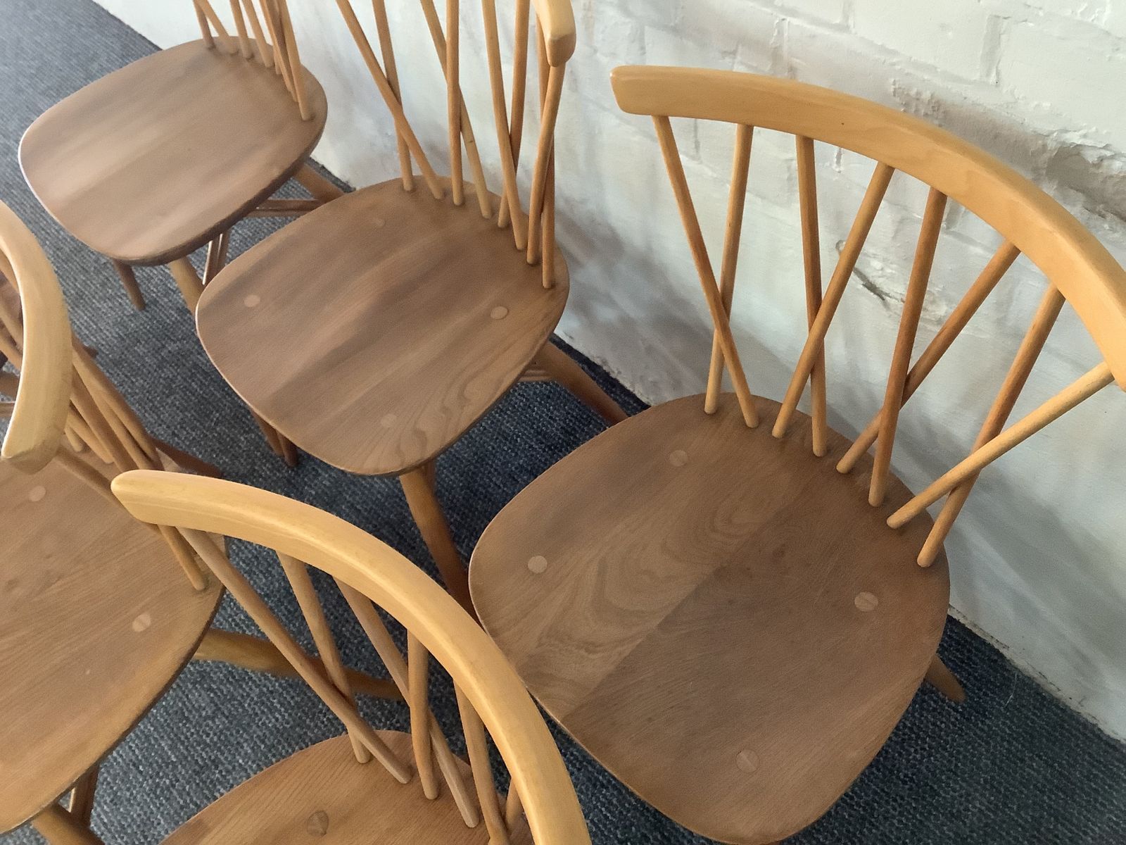 Set Of Six Ercol Windsor Candlestick Dining Chairs. photo buy