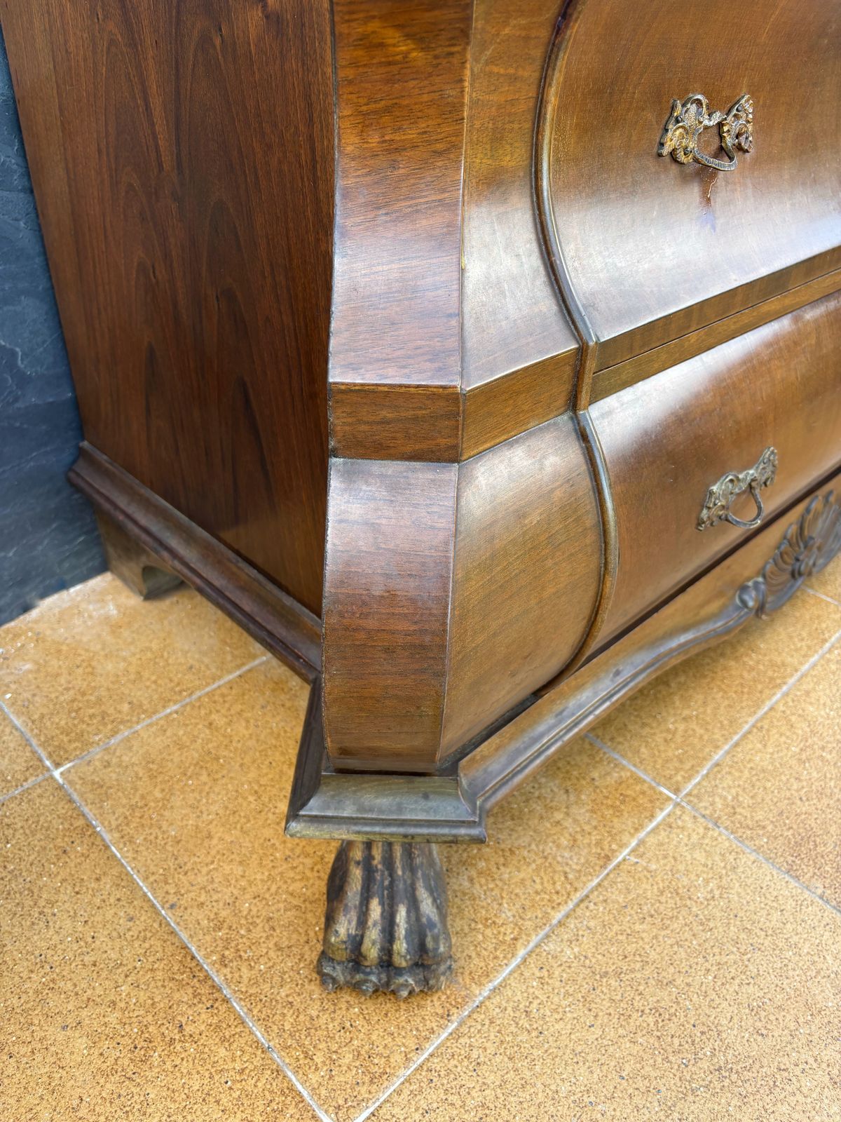 Baroque Style Bombe Secretary Desk, Mid 20th Century photo for sale