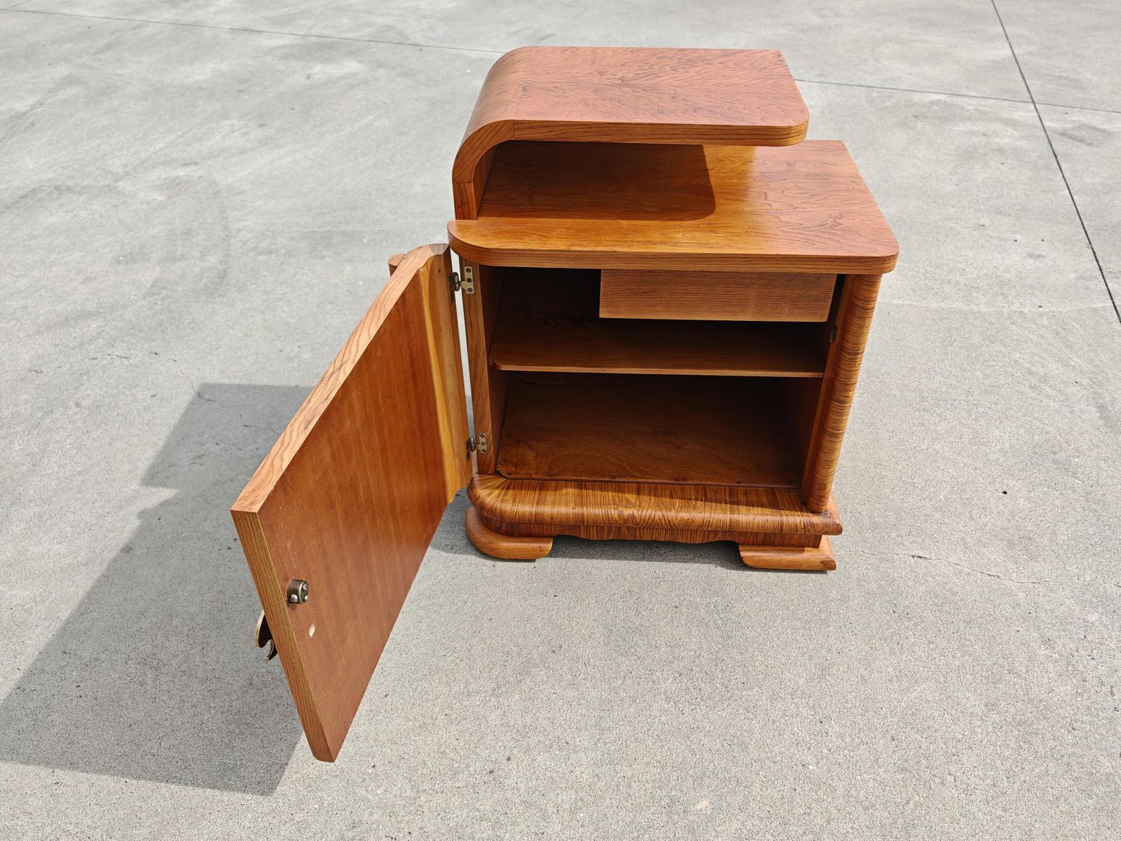 Pair Of Refurbished Art Deco Nighstands In Ash Wood, Austria 1930s photo buy