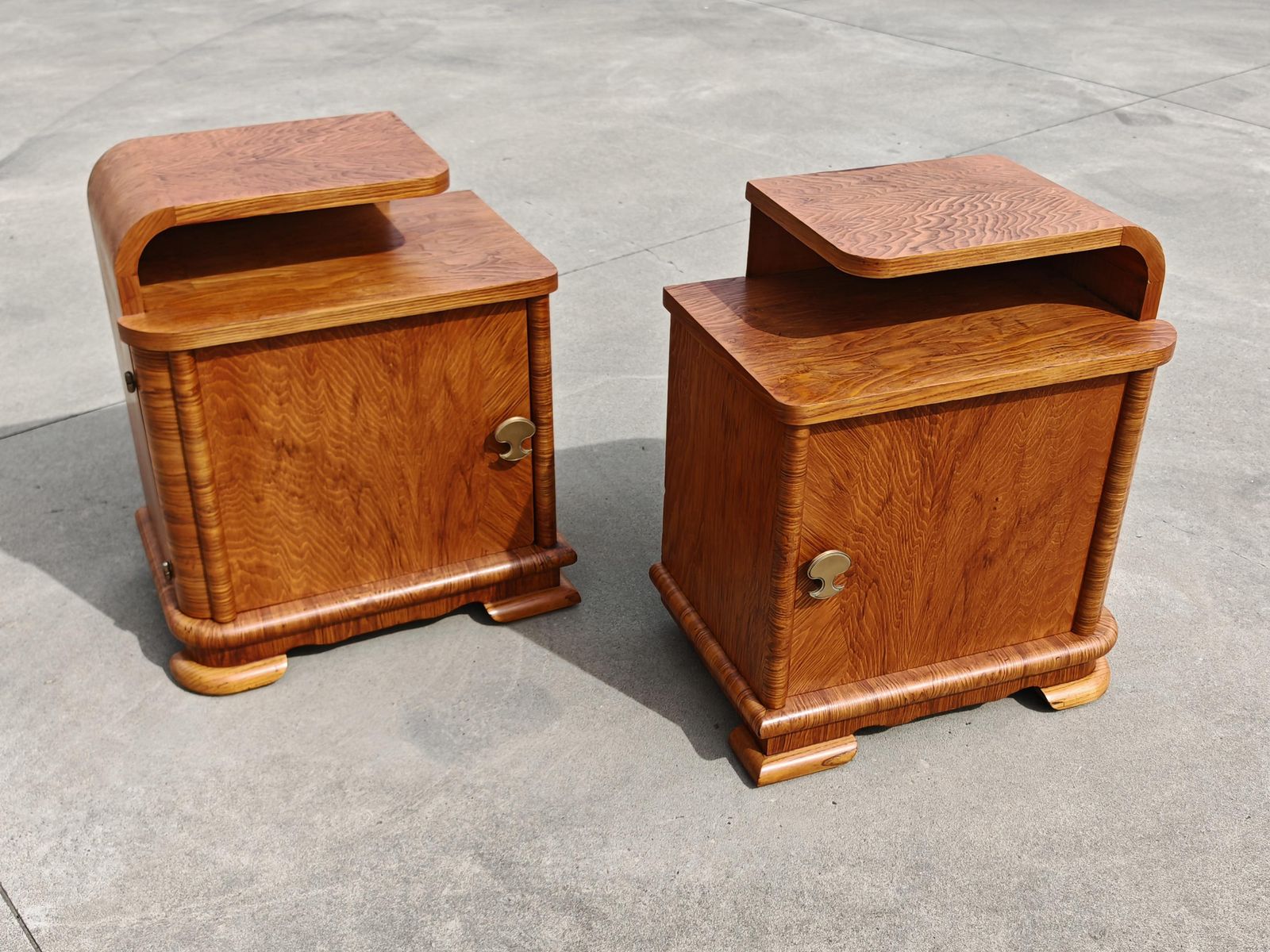 photo buy Pair Of Refurbished Art Deco Nighstands In Ash Wood, Austria 1930s