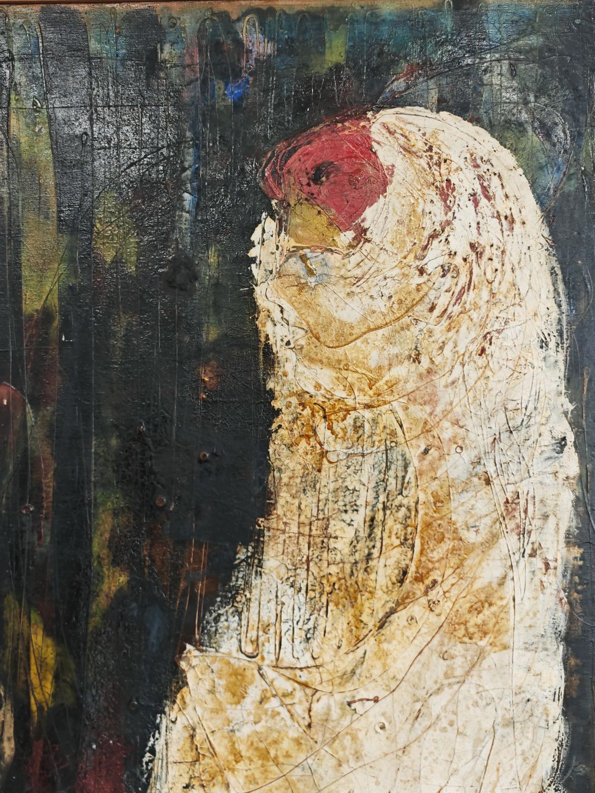 Oil On Canvas "Femme Dans Le Bois" By Tihomir Savic Tica, Yugoslavia 1969 photo 3000.0