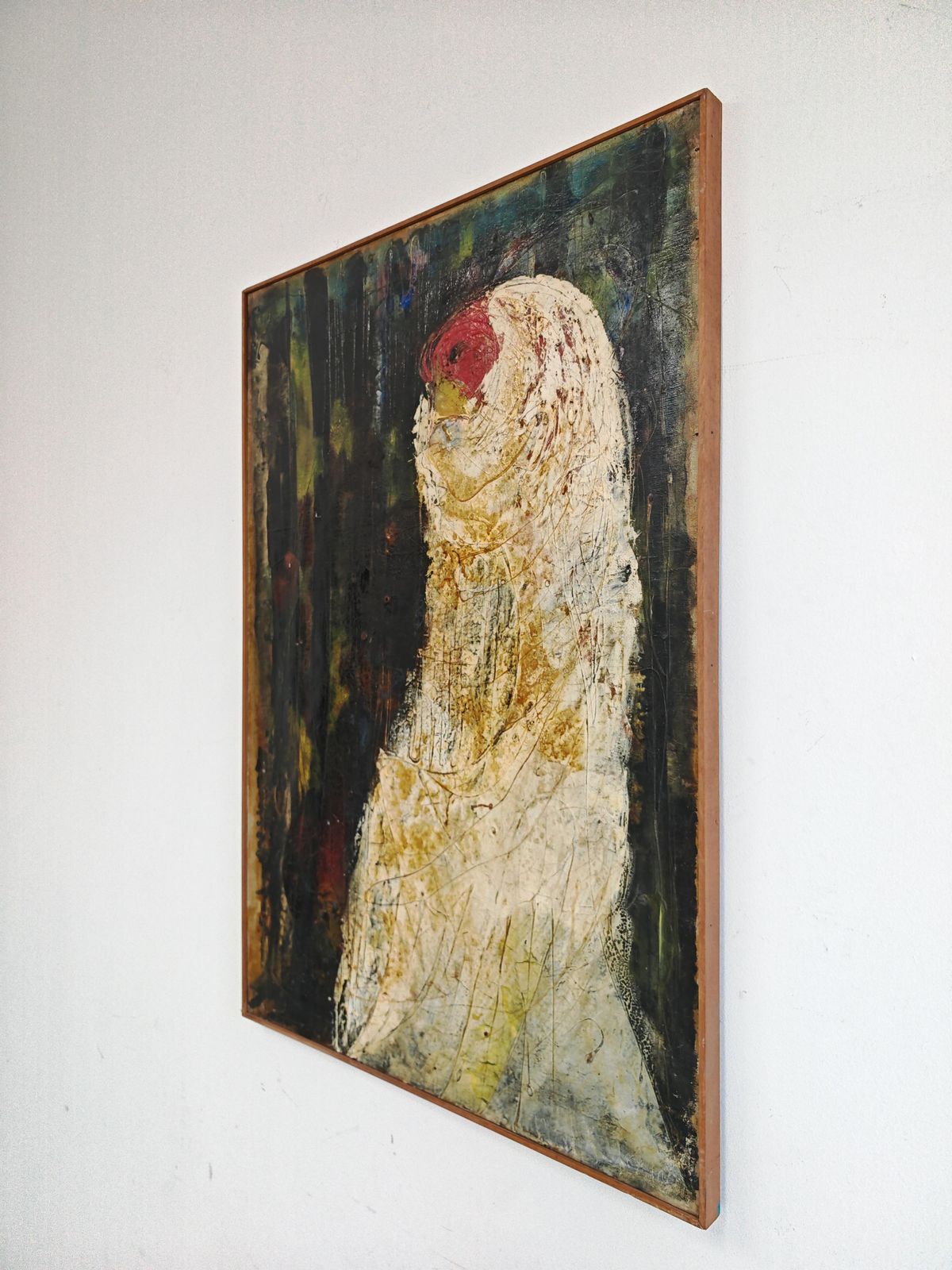 Oil On Canvas "Femme Dans Le Bois" By Tihomir Savic Tica, Yugoslavia 1969 photo vinterior
