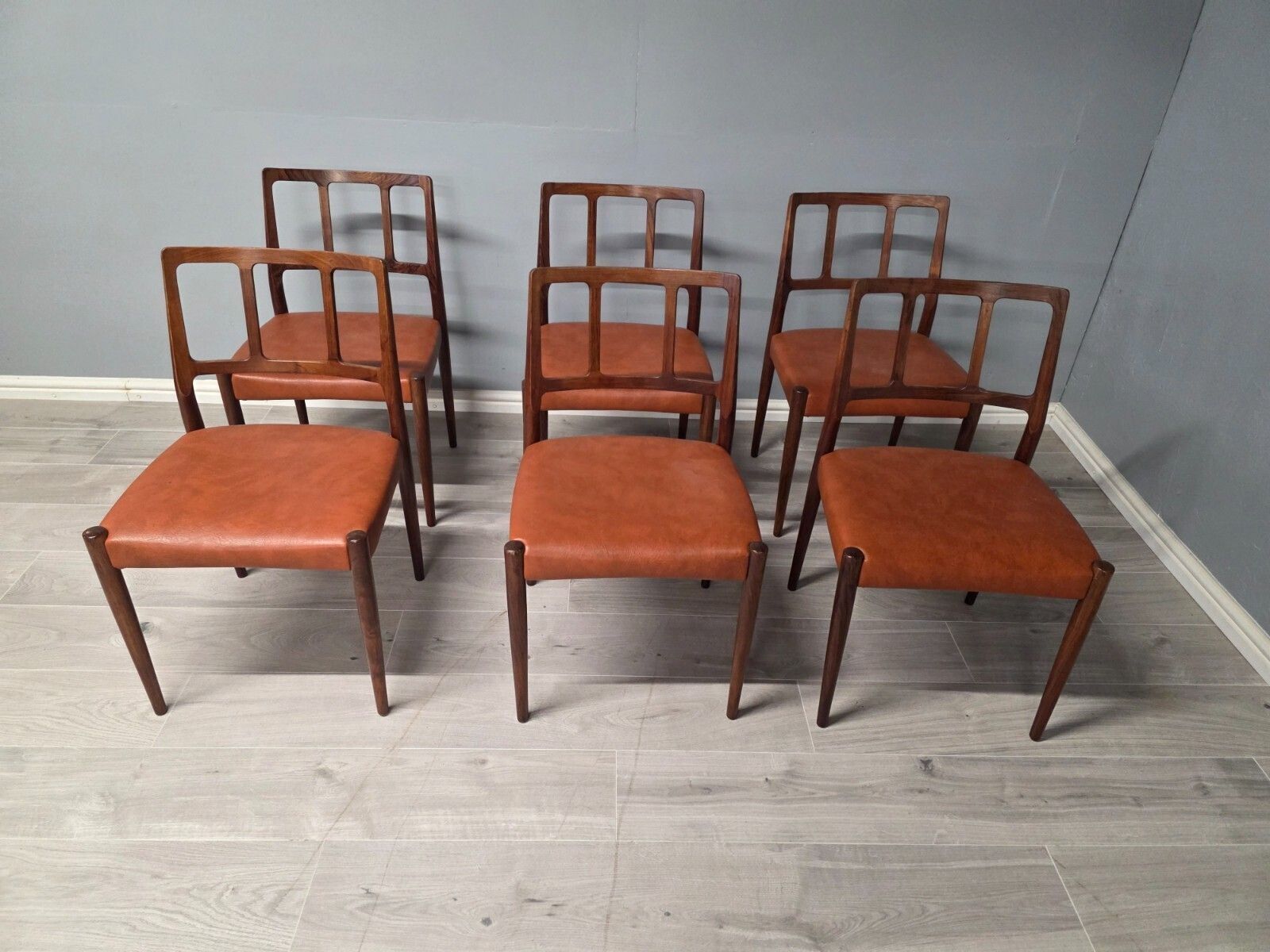 Set Of 6 Rosewood Danish Mid Century Dining Chairs   Johannes Anderson photo for sale