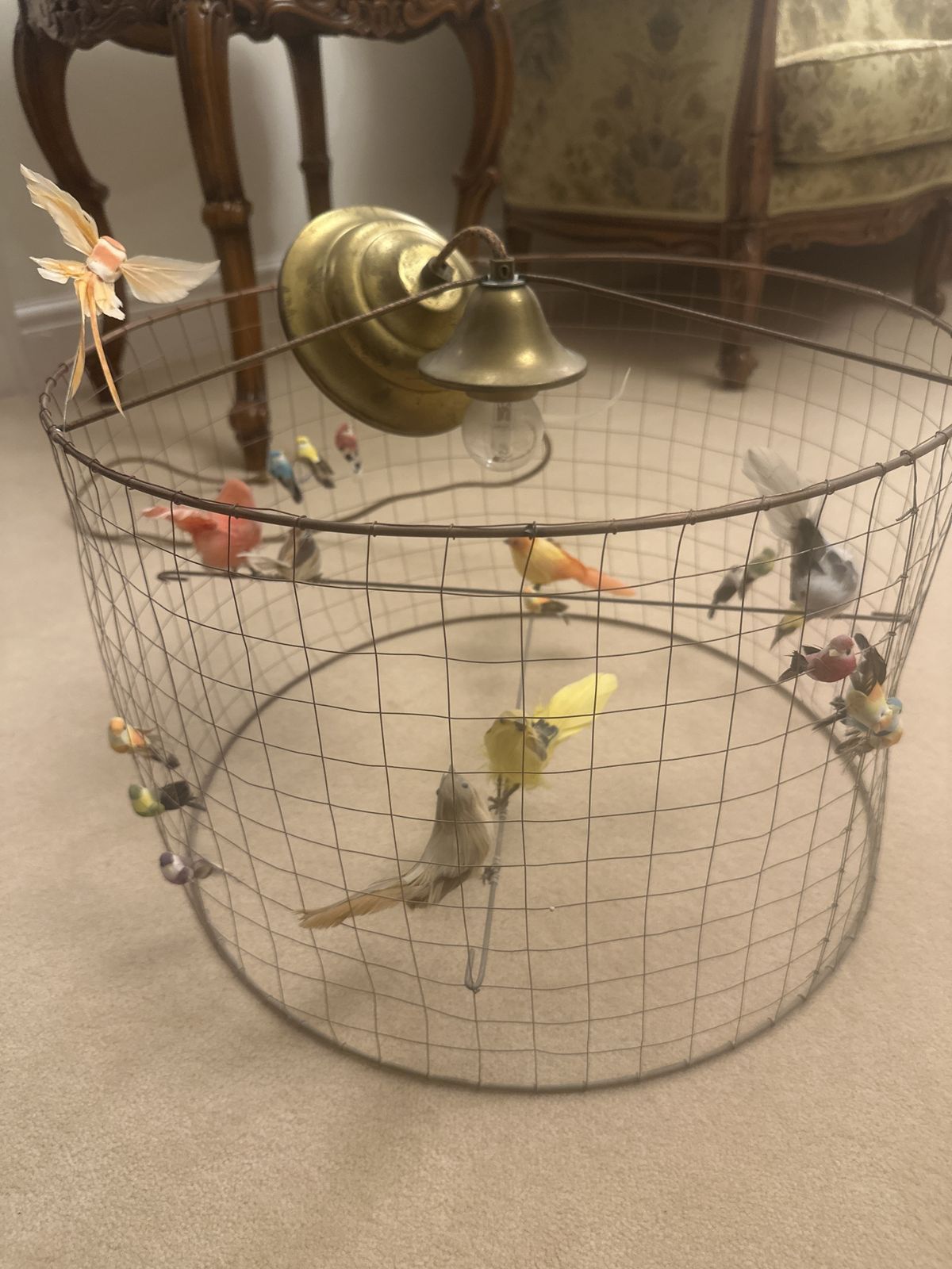 Mathieu Challieres La Voliere Birdcage Pendant Lamp 45cm Originally £480, Selling For £75 photo furniture
