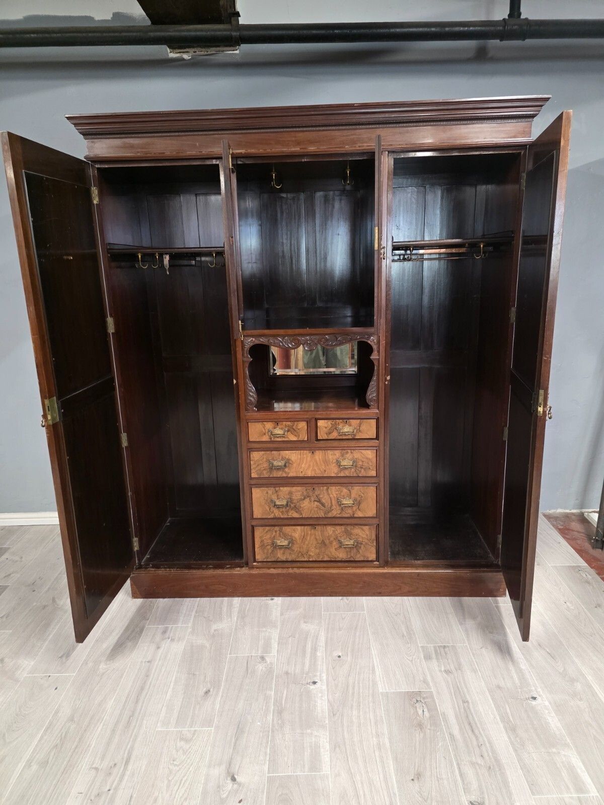 Antique Walnut Late Victorian Princess Combination Wardrobe photo buy