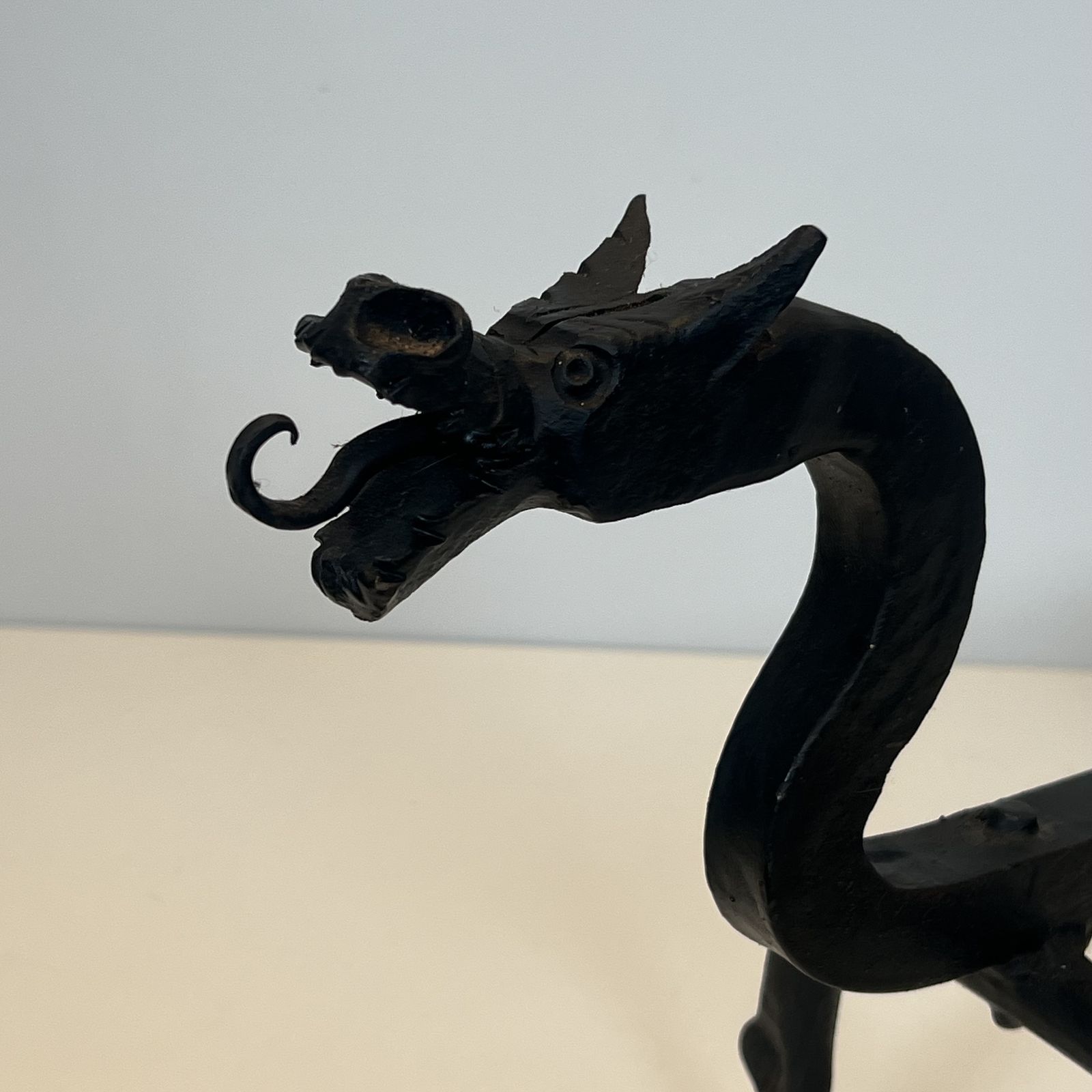 photo furniture Pair Of Wrought Iron Dragon Andirons