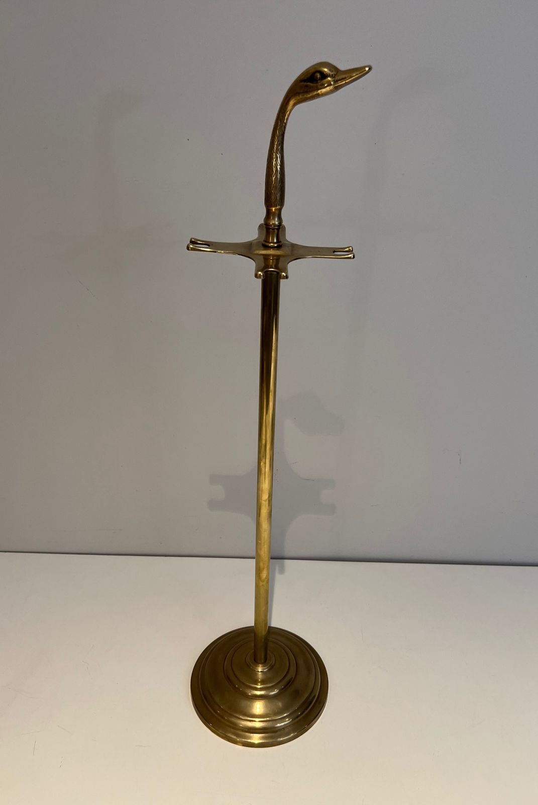 Brass Fire Set With Duck Heads In The Style Of Maison Jansen photo for sale