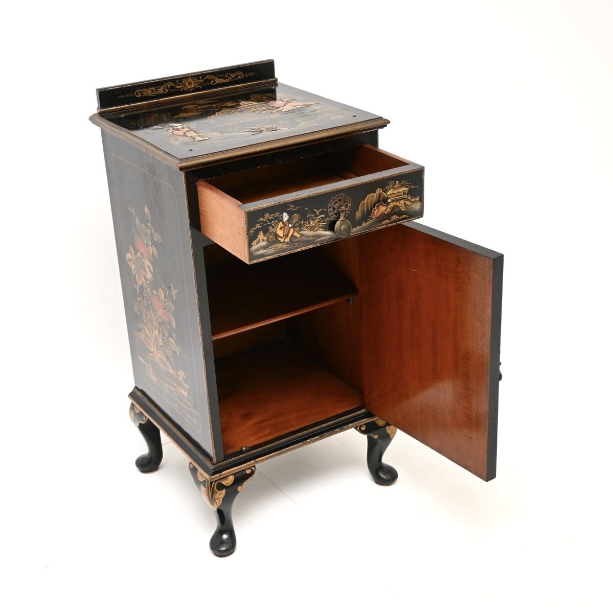 Antique Lacquered Chinoiserie Bedside Cabinet photo buy