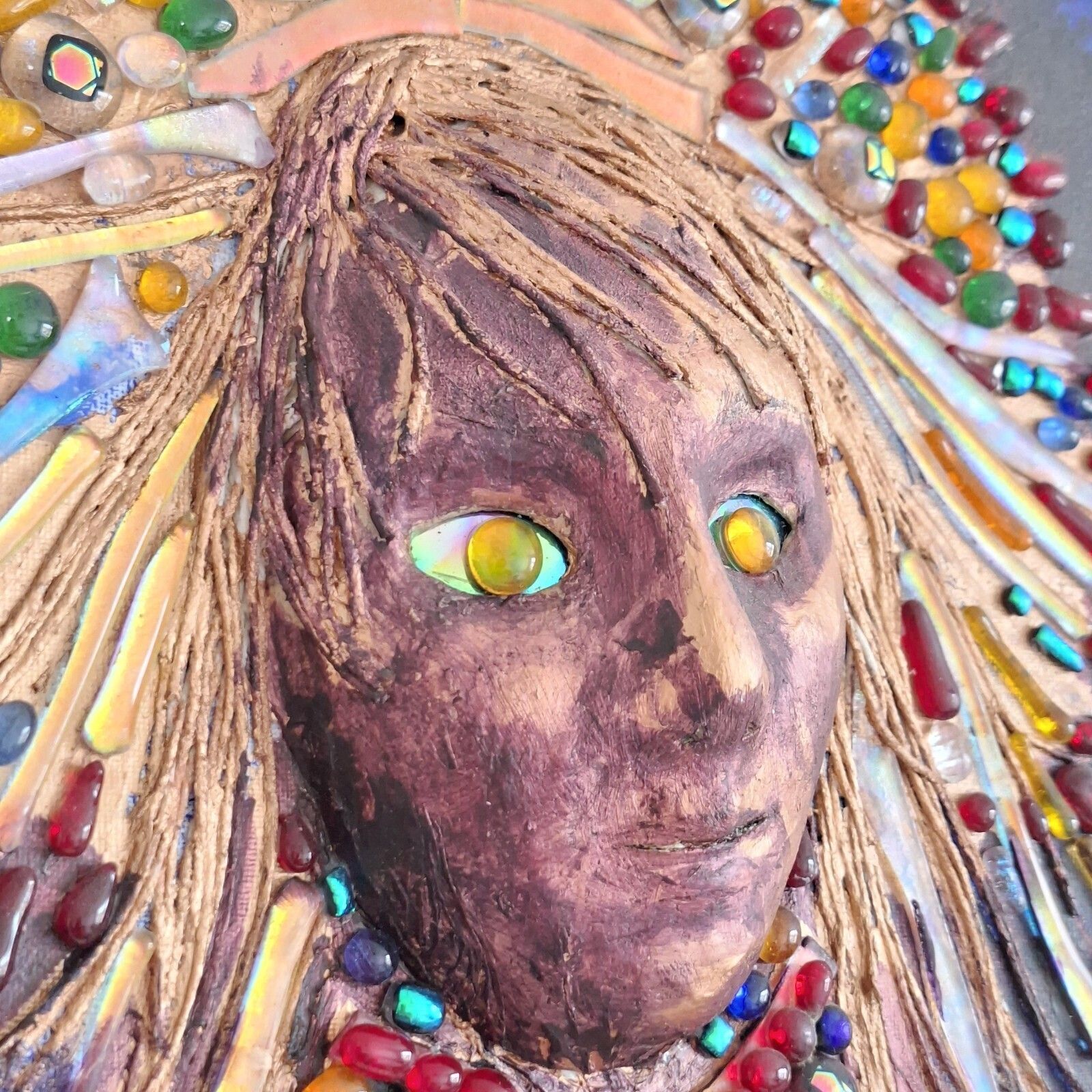 Angela Brady Mixed Media Portrait Artwork Fused Glass Canvas Contemporary Irish photo furniture