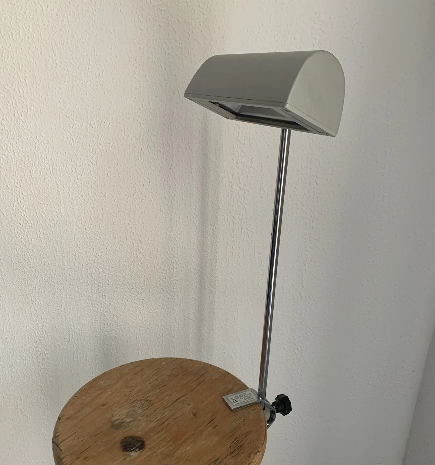 Vintage 1980s Medical Lamp, Cement Grey And Chrome Finish   50 Cm photo furniture