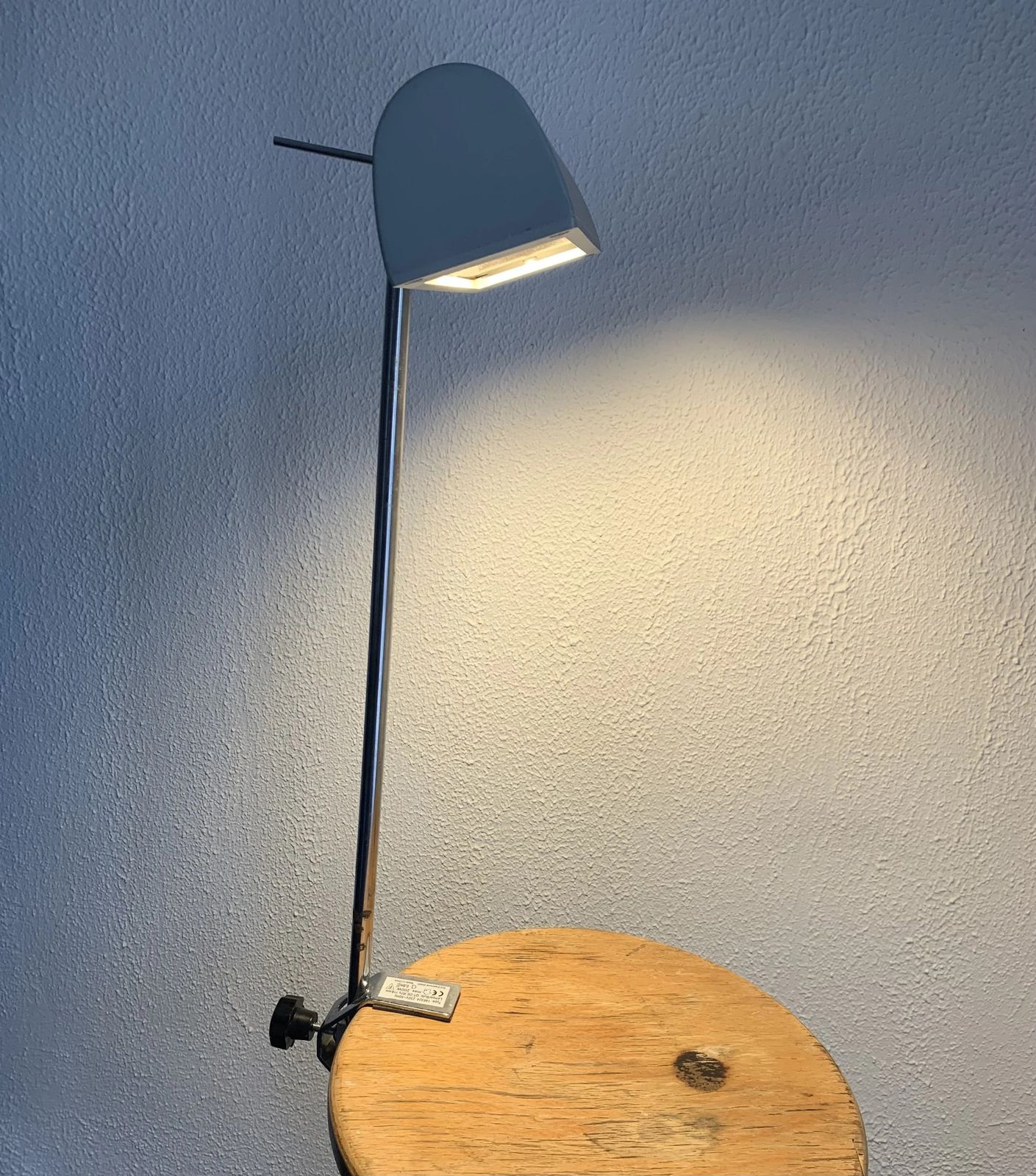 Vintage 1980s Medical Lamp, Cement Grey And Chrome Finish   50 Cm photo vintage