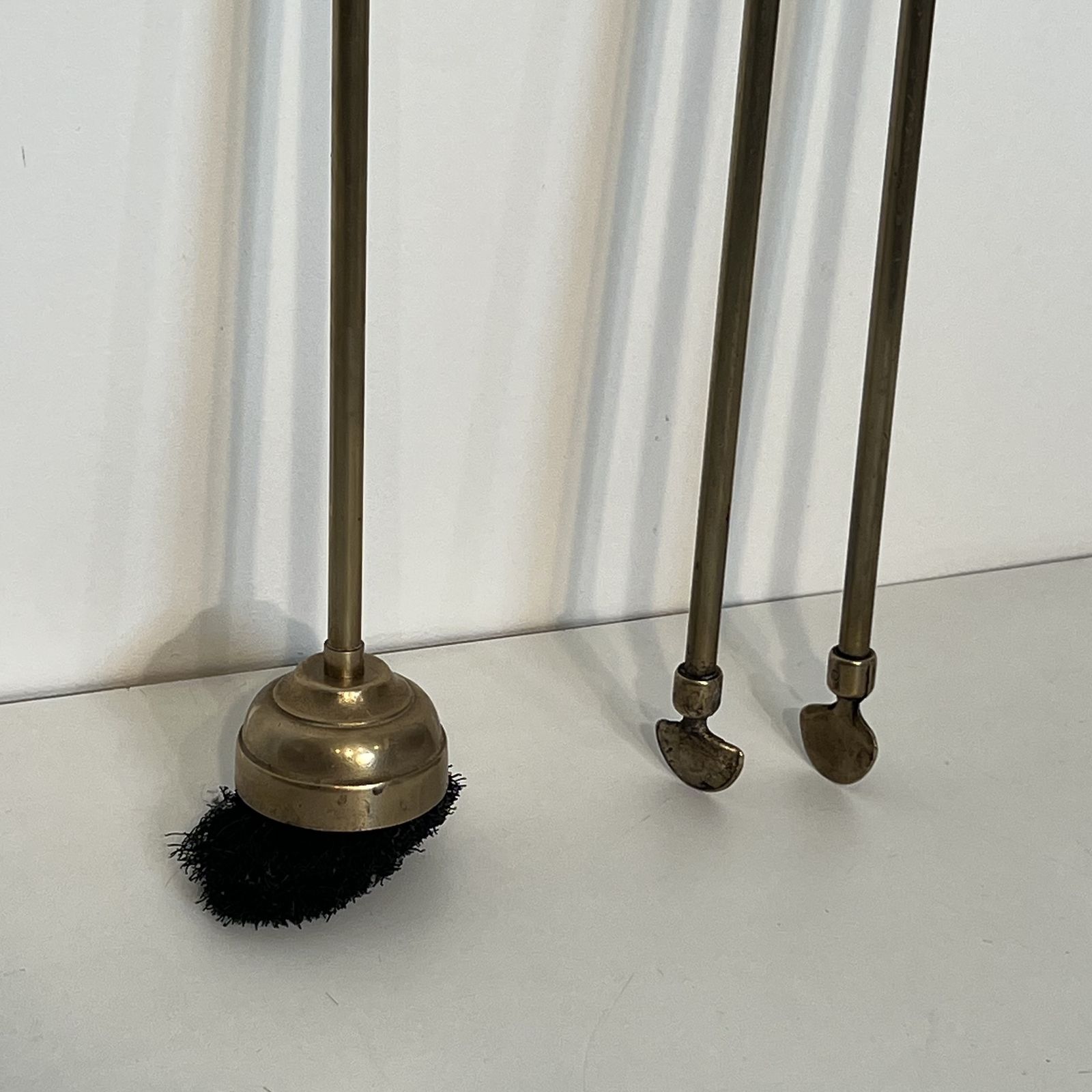 Brass Fire Kit With Pine Cones photo vintage