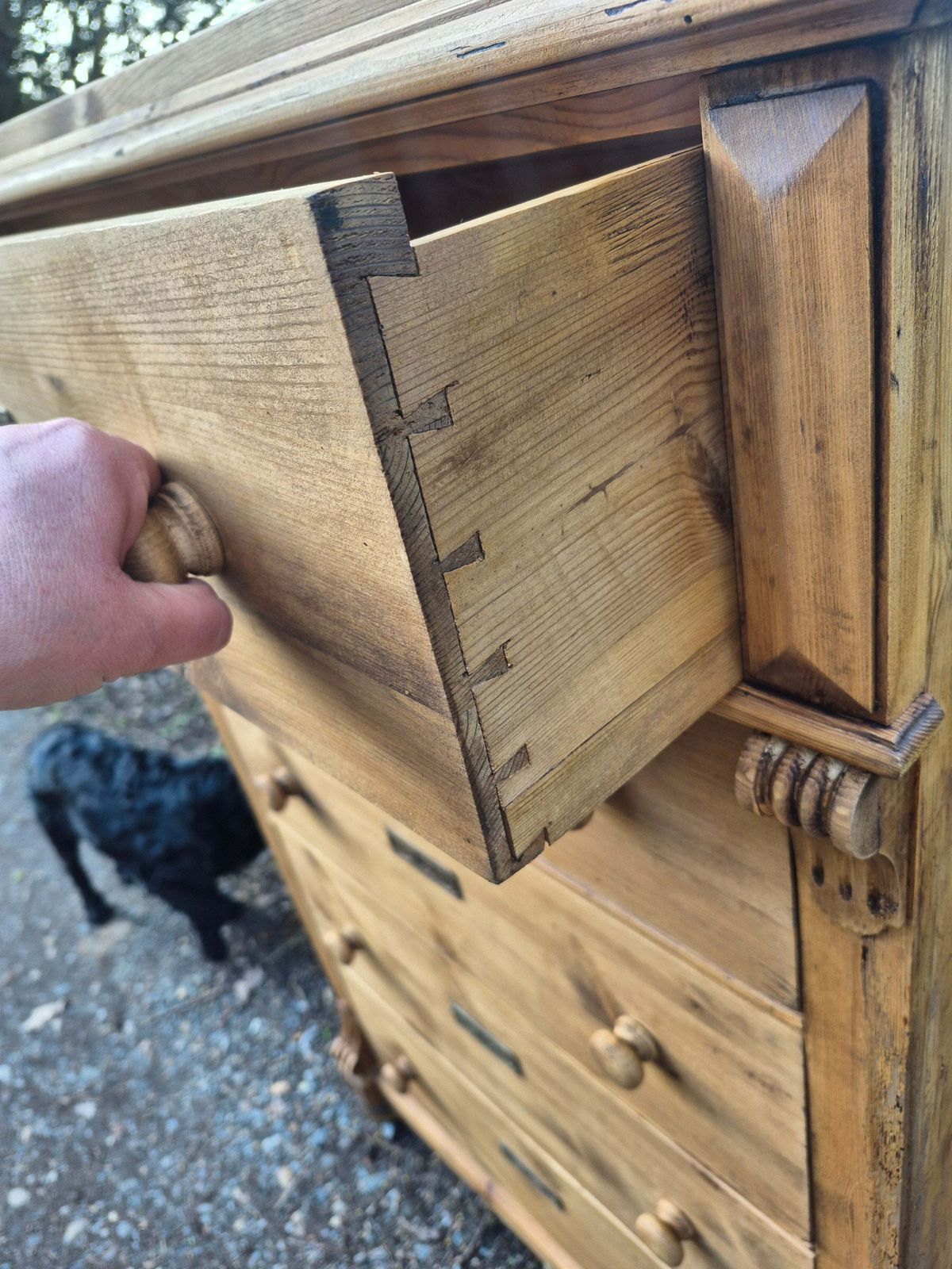 Tall Antique Pine Chest Of Drawers photo for sale