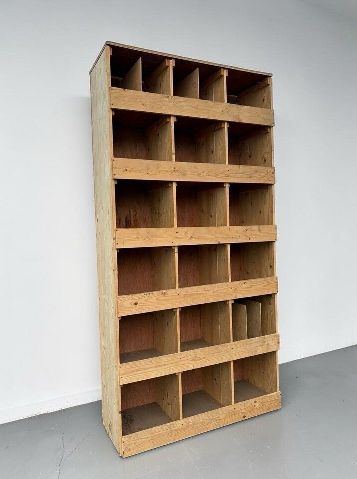 Vintage Solid Pine Cube Bookcase Piegon Hole Bookcase Industrial Style photo for sale