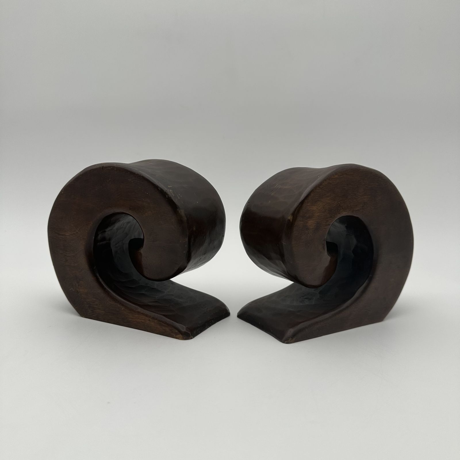 Pair Of Walnut Bookends – In The Style Of Alexandre Noll, France, Circa 1950 photo 850.0
