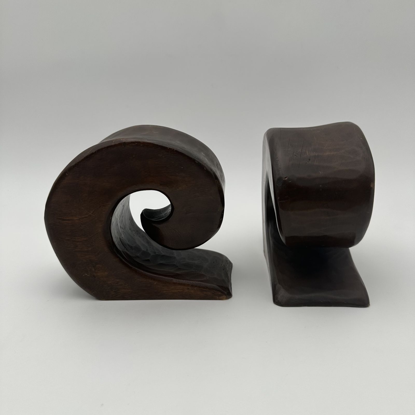 Pair Of Walnut Bookends – In The Style Of Alexandre Noll, France, Circa 1950 photo vintage