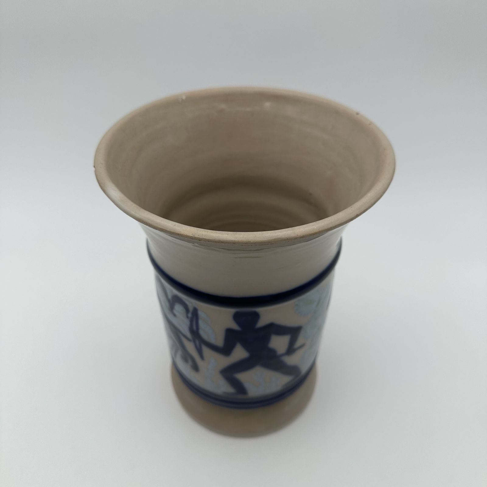 Ceramic Vase With Figurative Decoration Depicting A Hunting Scene – Circa 1930 photo vinterior